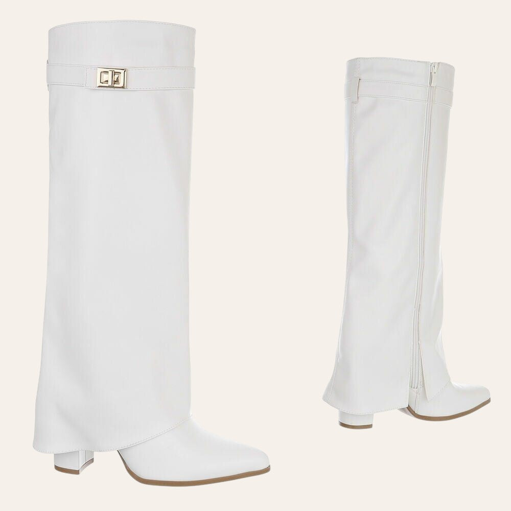Aya Boot – Wit Lederlook — So & Ro festival laars