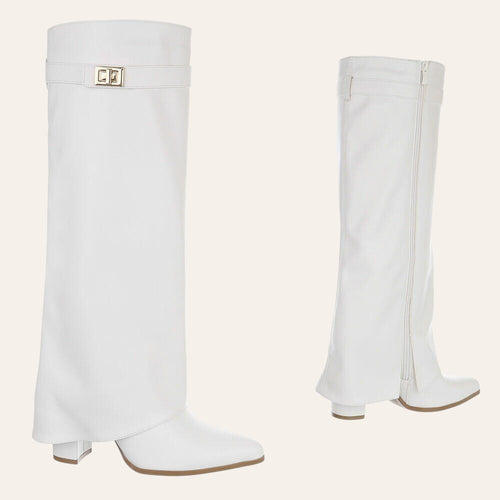 Aya Boot – Wit Lederlook — So & Ro festival laars