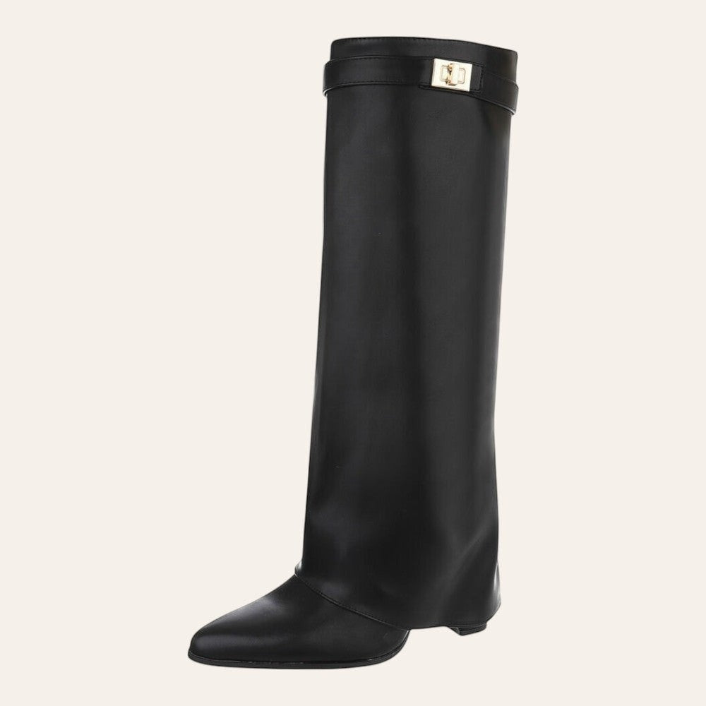 Aya Boot – Zwart Lederlook — So & Ro festival laars
