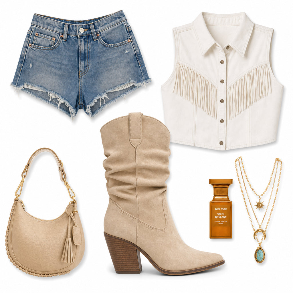 Suede Western Laarzen Dames – Beige Slouchy | Cowboy Boots