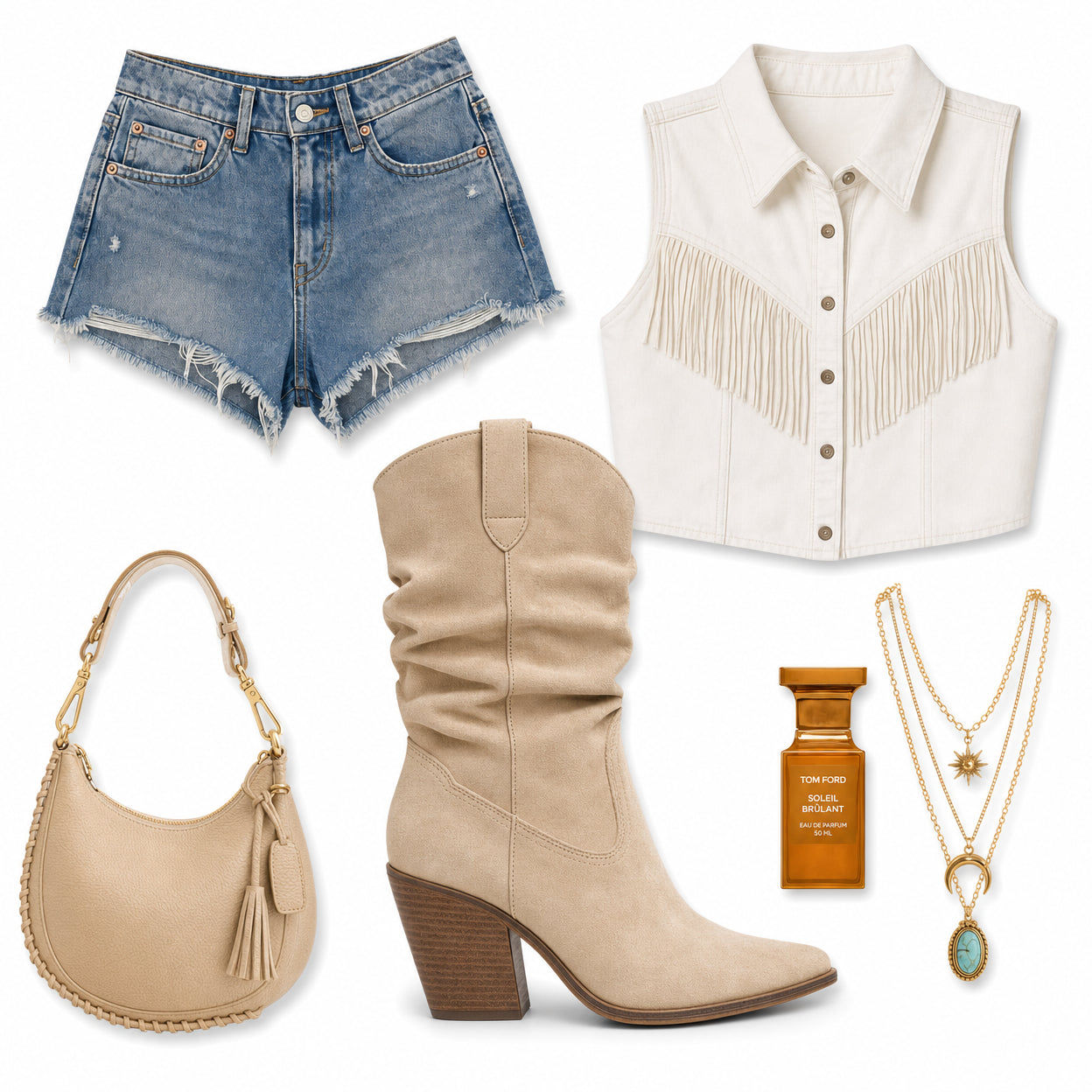 Suede Western Laarzen Dames – Beige Slouchy | Cowboy Boots