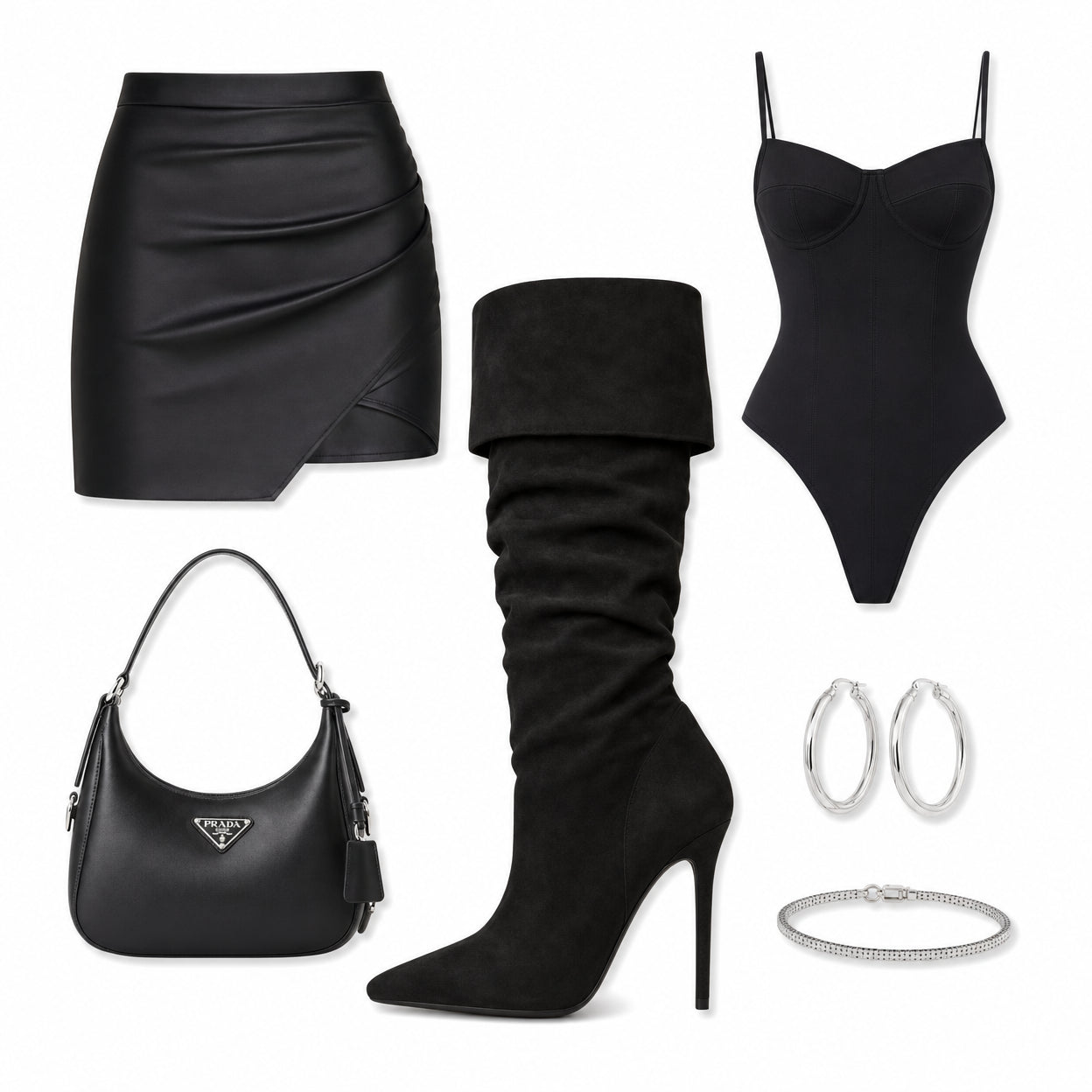 Zwarte Foldover Knee High Boots – Micro Suède | TikTok Viral Laarzen