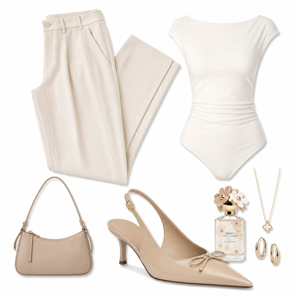 Beige Slingback Hakken Dames met Strik – Puntneus | Elegante Heels