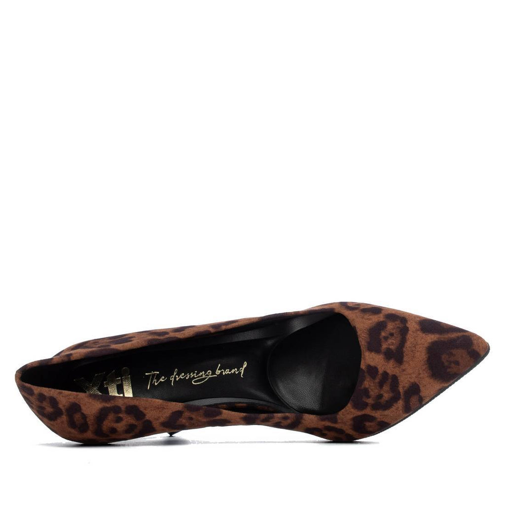 Stephanie leopard stiletto pump in microsuède van achteren