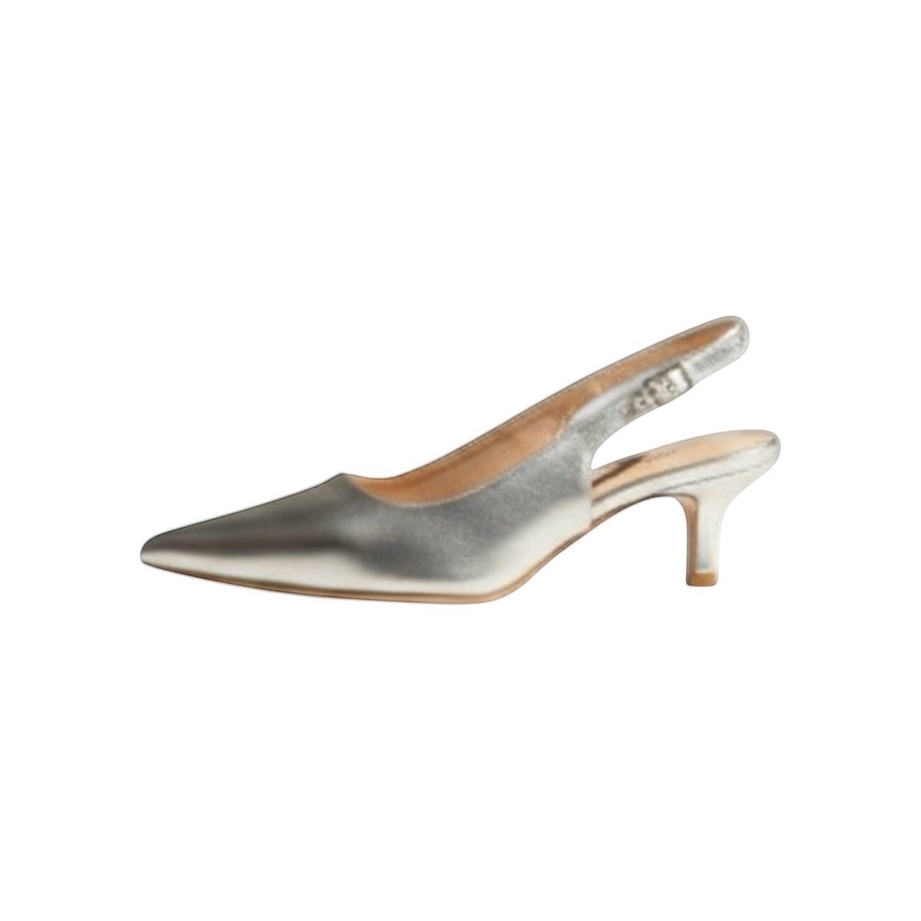 Pointed Toe Slingback Kitten Heel
