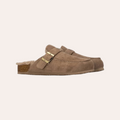 So and Ro - shoes and more - XTI Saria beige instapsloffen met pluizige voering, goudkleurige gesp en stiksel