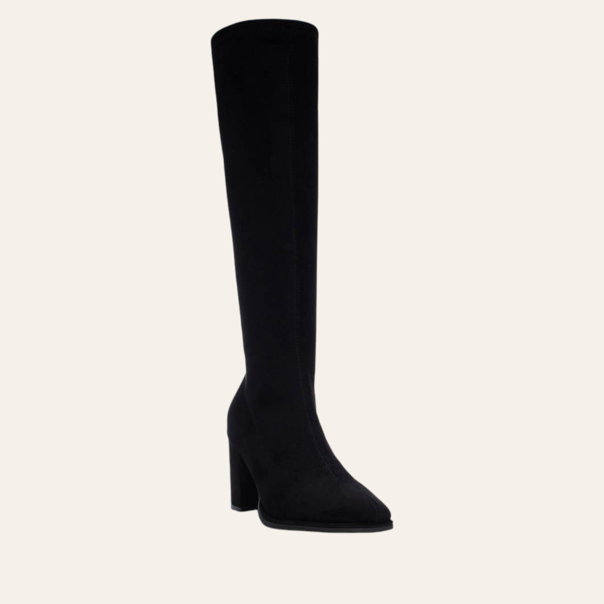 So and Ro - shoes and more - Cammy elegant black microsuede knee-high boots with a stable block heel