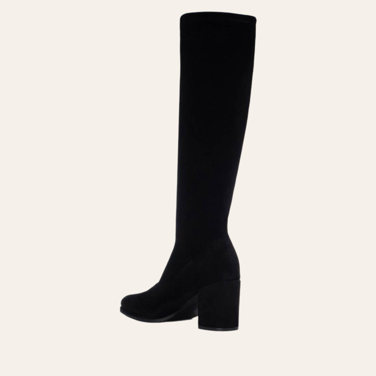 So and Ro - shoes and more - Cammy elegant black microsuede knee-high boots with a stable block heel