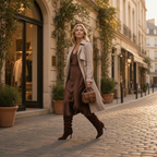 So and Ro - shoes and more - Rebecca kniehoge laarzen in donkerbruin microsuede met een elegante kitten heel