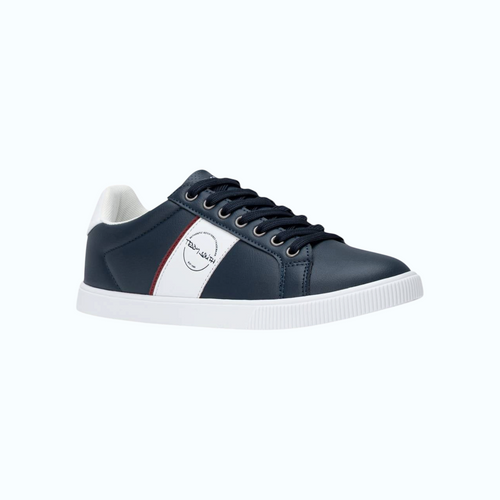 So and Ro - shoes and more - Teddy Smith Alex donkerblauwe herensneaker met witte zool en rode accenten