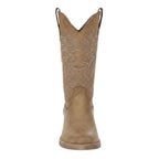So and Ro - shoes and more - Carla khaki cowboylaarzen met geborduurde western motieven en blokhak