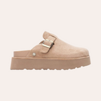 So and Ro - shoes and more - REFRESH Sammie beige dames pantoffels met plateauzool en gespdetail