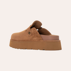 So and Ro - shoes and more - REFRESH Sammie bruine dames pantoffels met plateauzool en suède look