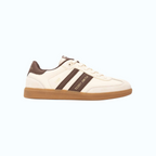 So and Ro - shoes and more - Teddy Smith Frans herensneakers in wit en bruin met retro design en vetersluiting
