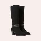 So and Ro - shoes and more - zwarte Refresh Steffi laarzen met blokhak, decoratieve band en sterrenbedels