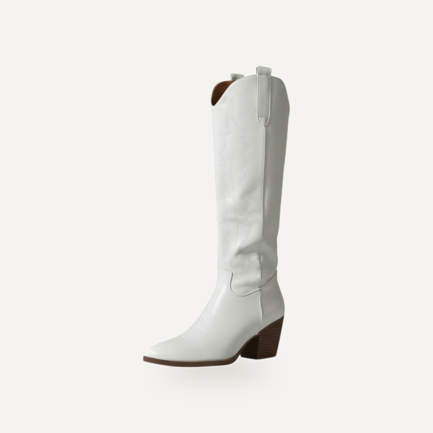 Witte cowboy laarzen dames met leder look - trendy western boots voor festivals