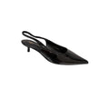 So and Ro - shoes and more - Zwarte lak slingback met puntneus en kitten heel. Elegante damesschoenen met verstelbare enkelband.