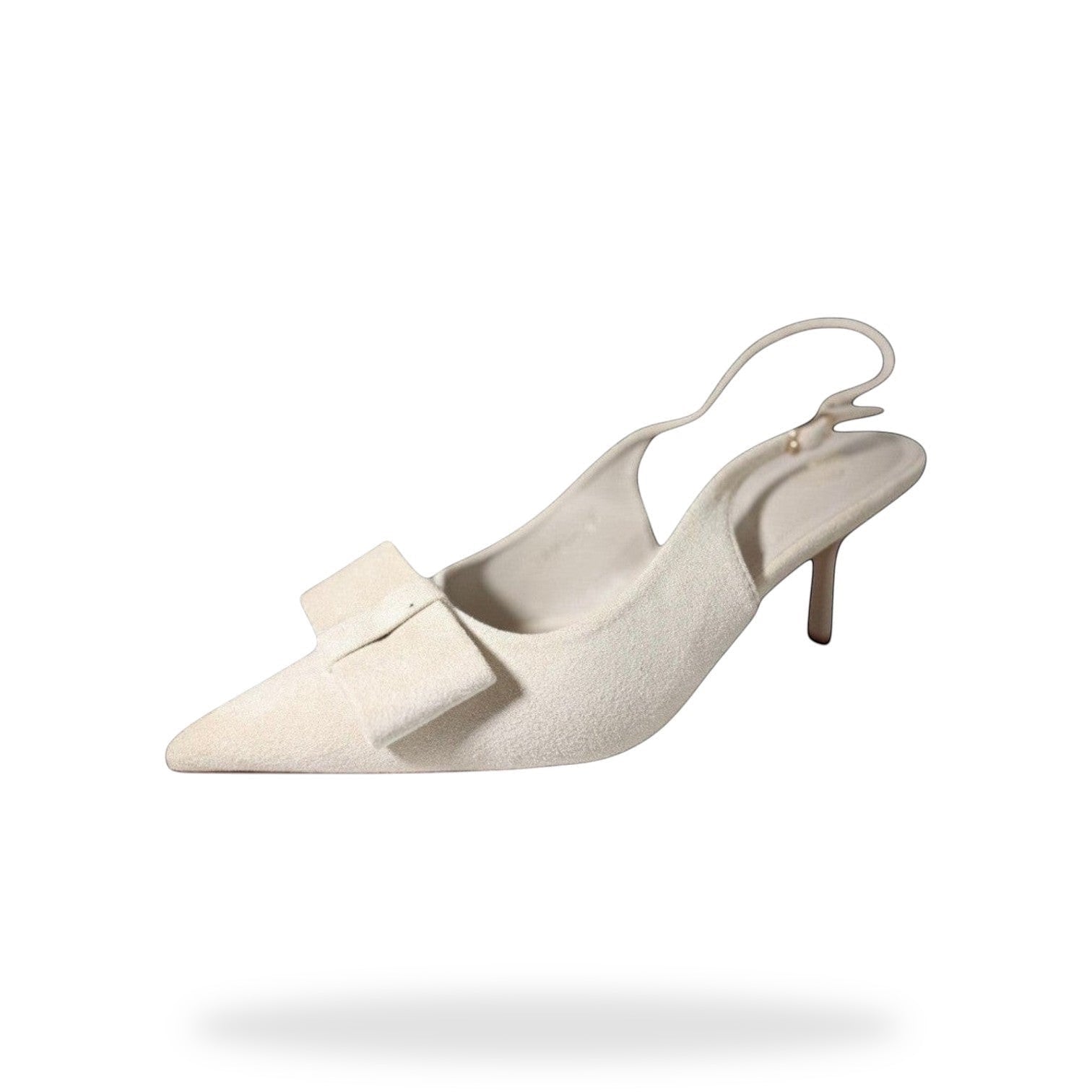 Beige Slingback Hakken Dames met Strik – Puntneus | Elegante Heels