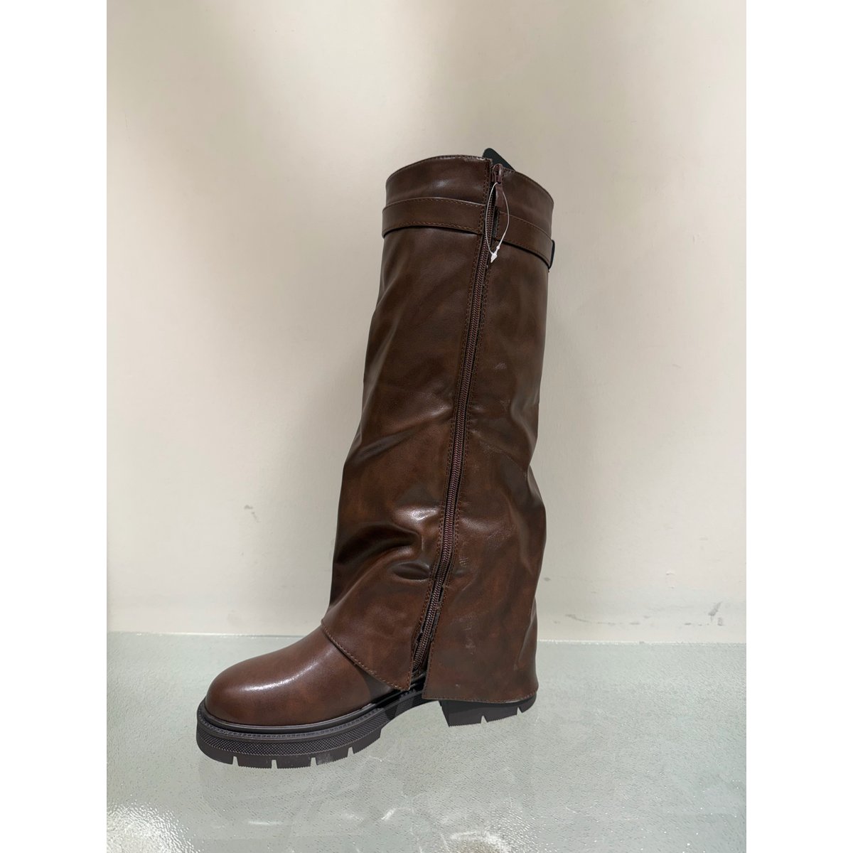 Céline Boot Donkerbruin PU-leer – Achteraanzicht