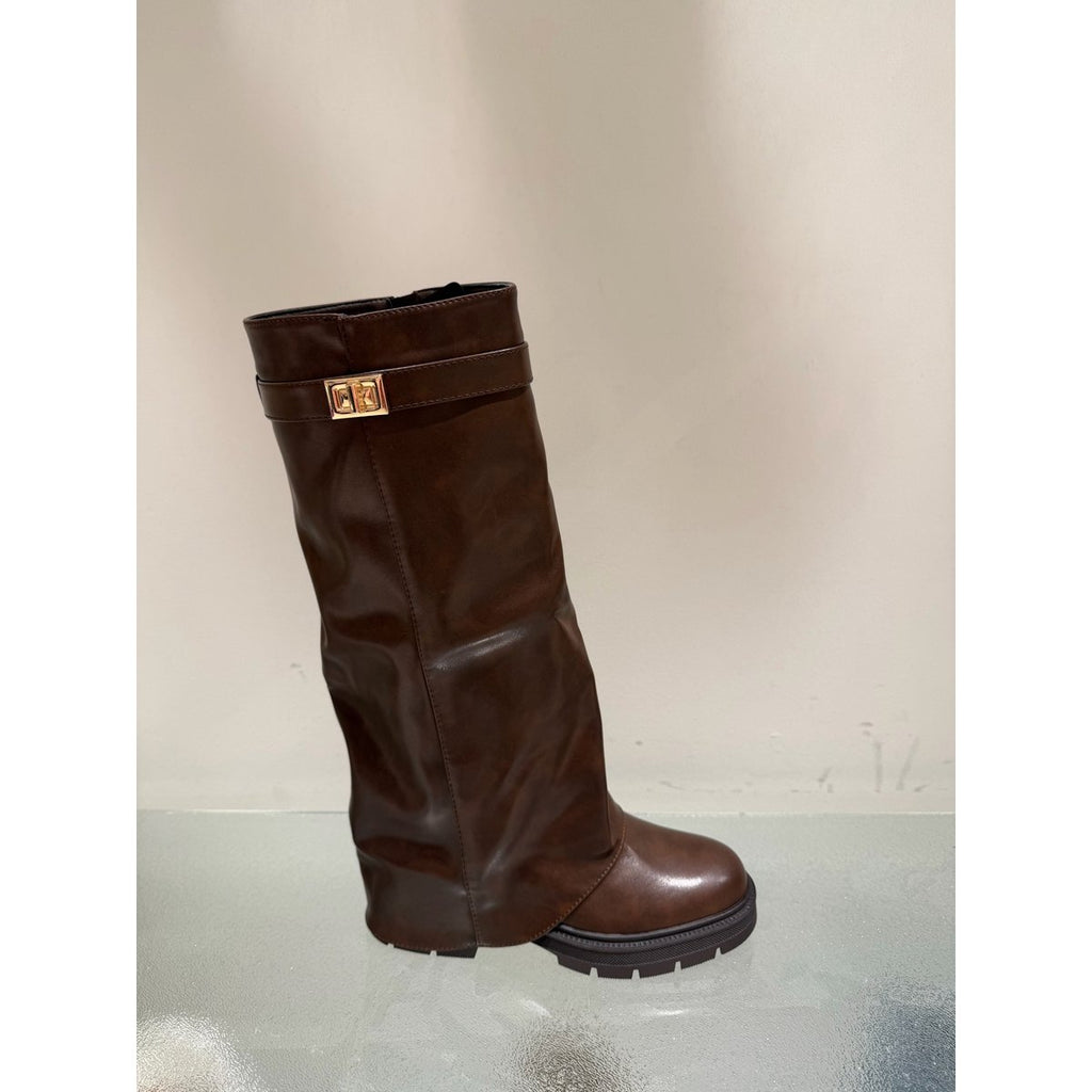 Céline Boot Donkerbruin PU-leer – Vooraanzicht