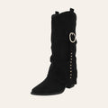 Zwarte elegante kniehoge laarzen dames - trendy boots voor dagelijks dragen