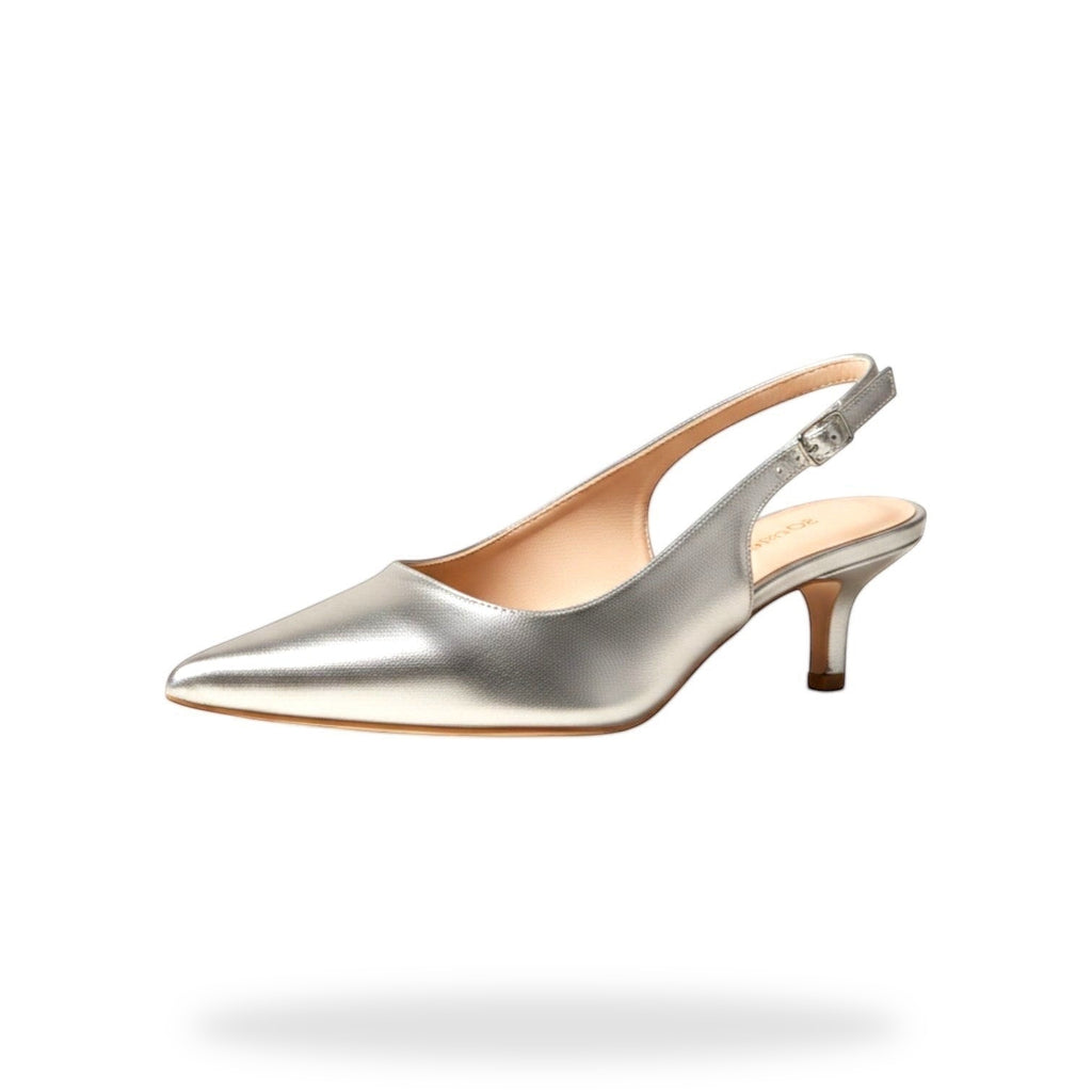 Pointed Toe Slingback Kitten Heel