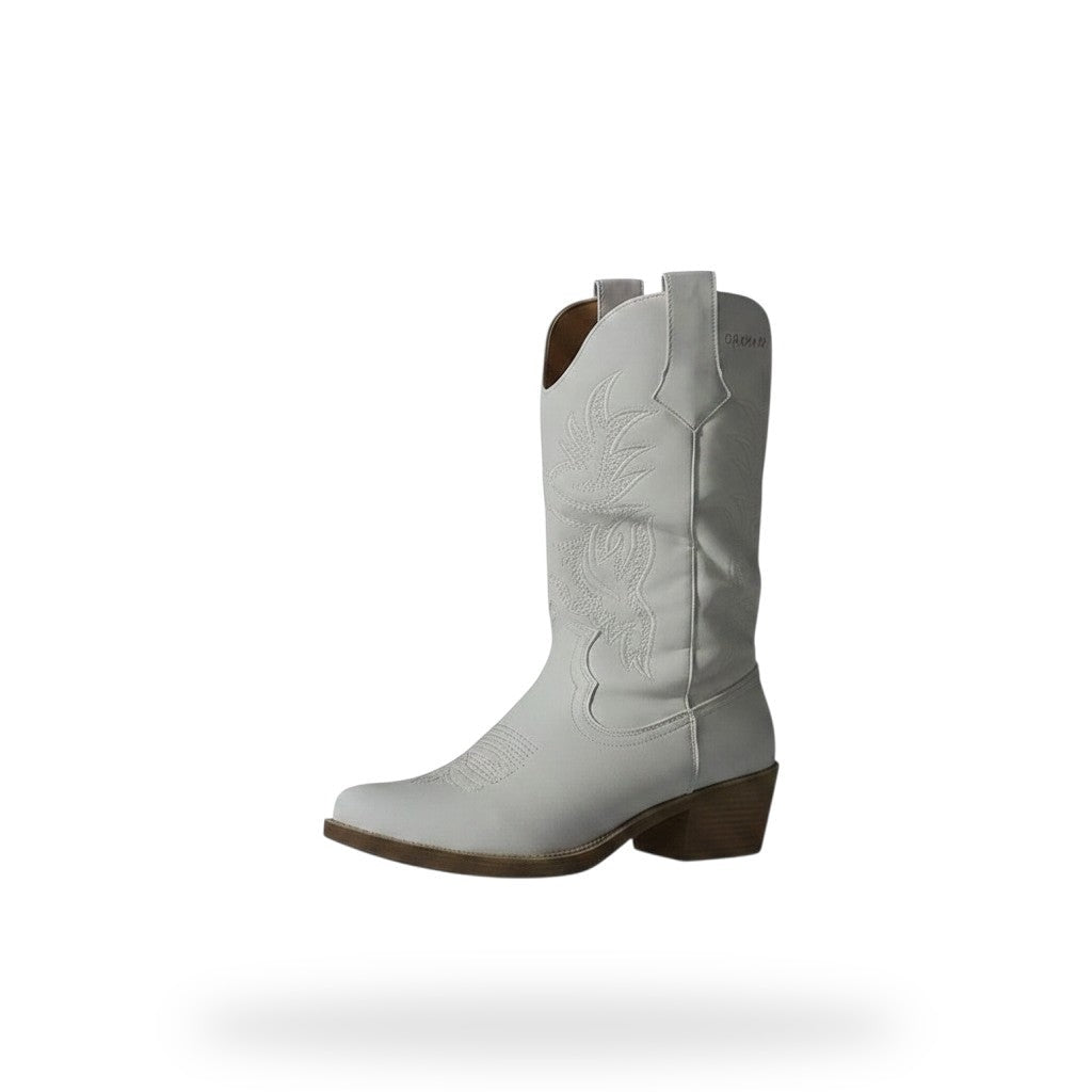 Embroidered Western Cowboy Laarzen – Wit | Festival Boots Dames