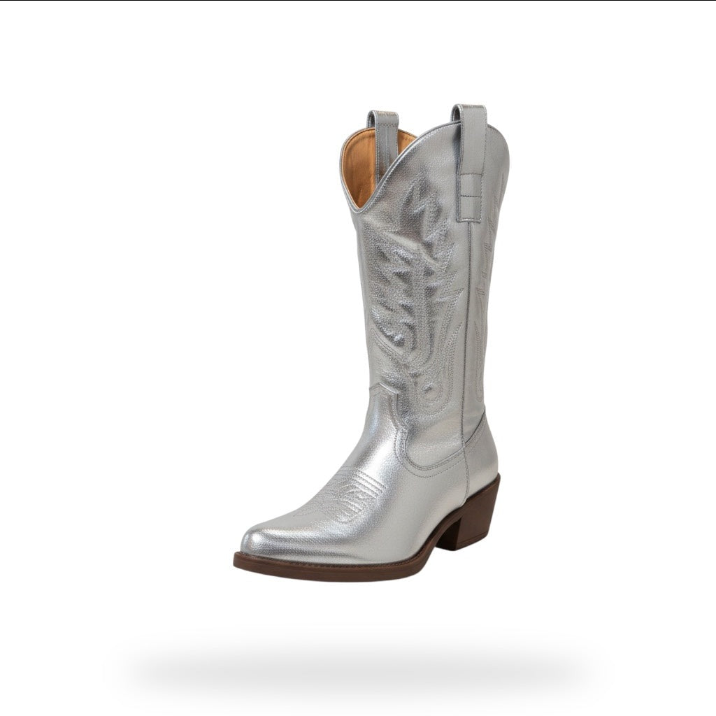 Western Festival Boots – Zilver | Lage Hak