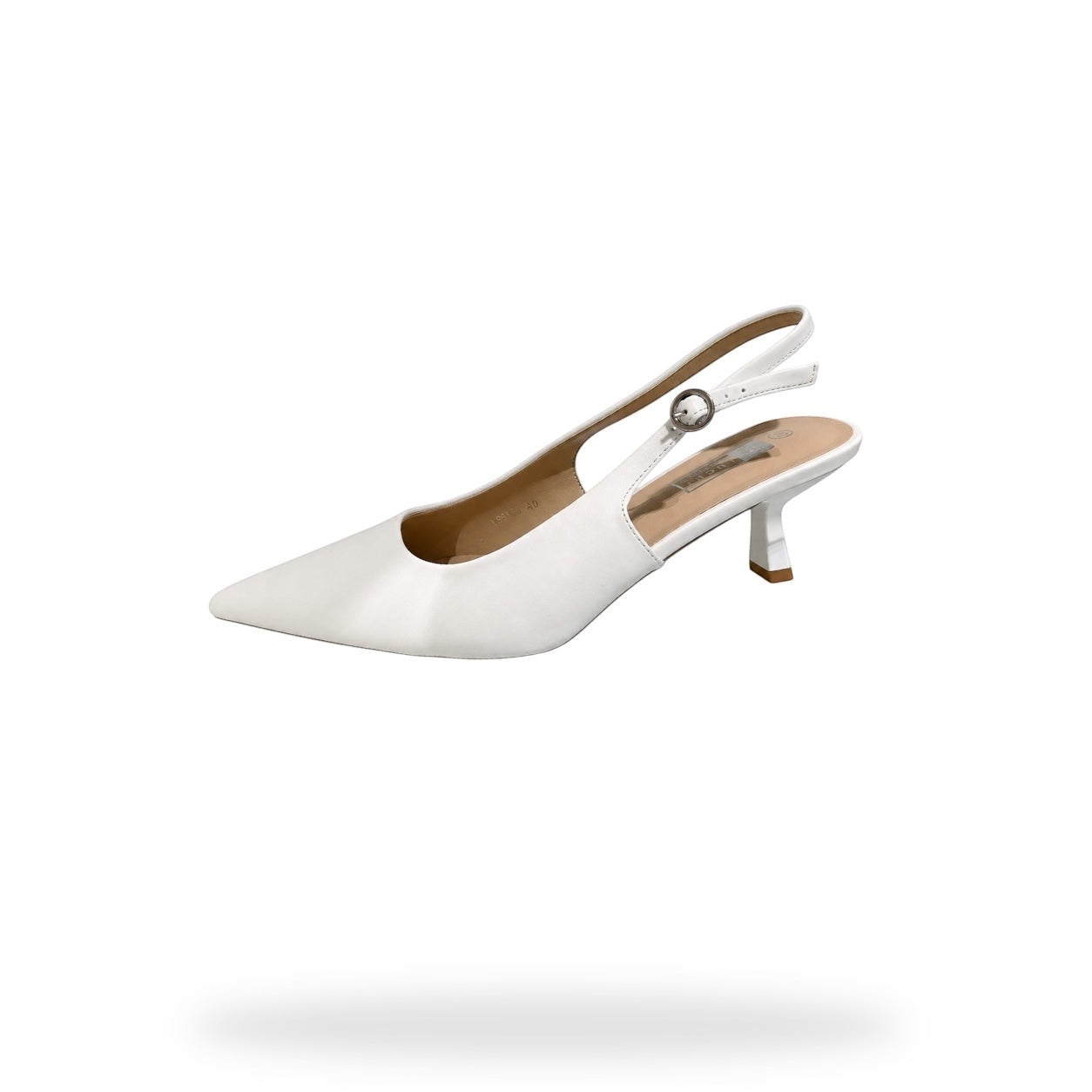 Witte Slingback Kitten Heel – Puntneus | Elegante Damesschoenen