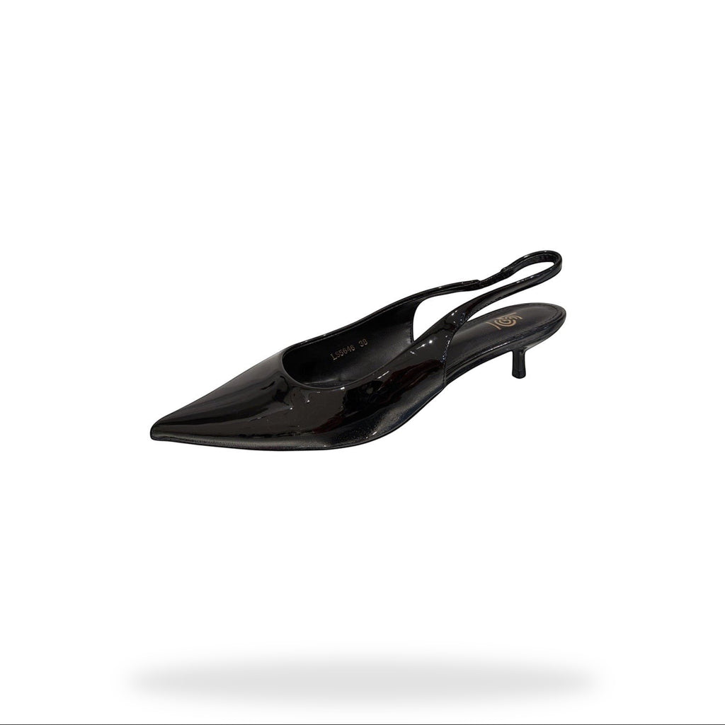 Zwarte Lak Kitten Heel Slingback – Hoge Hak | Elegante Damesschoenen