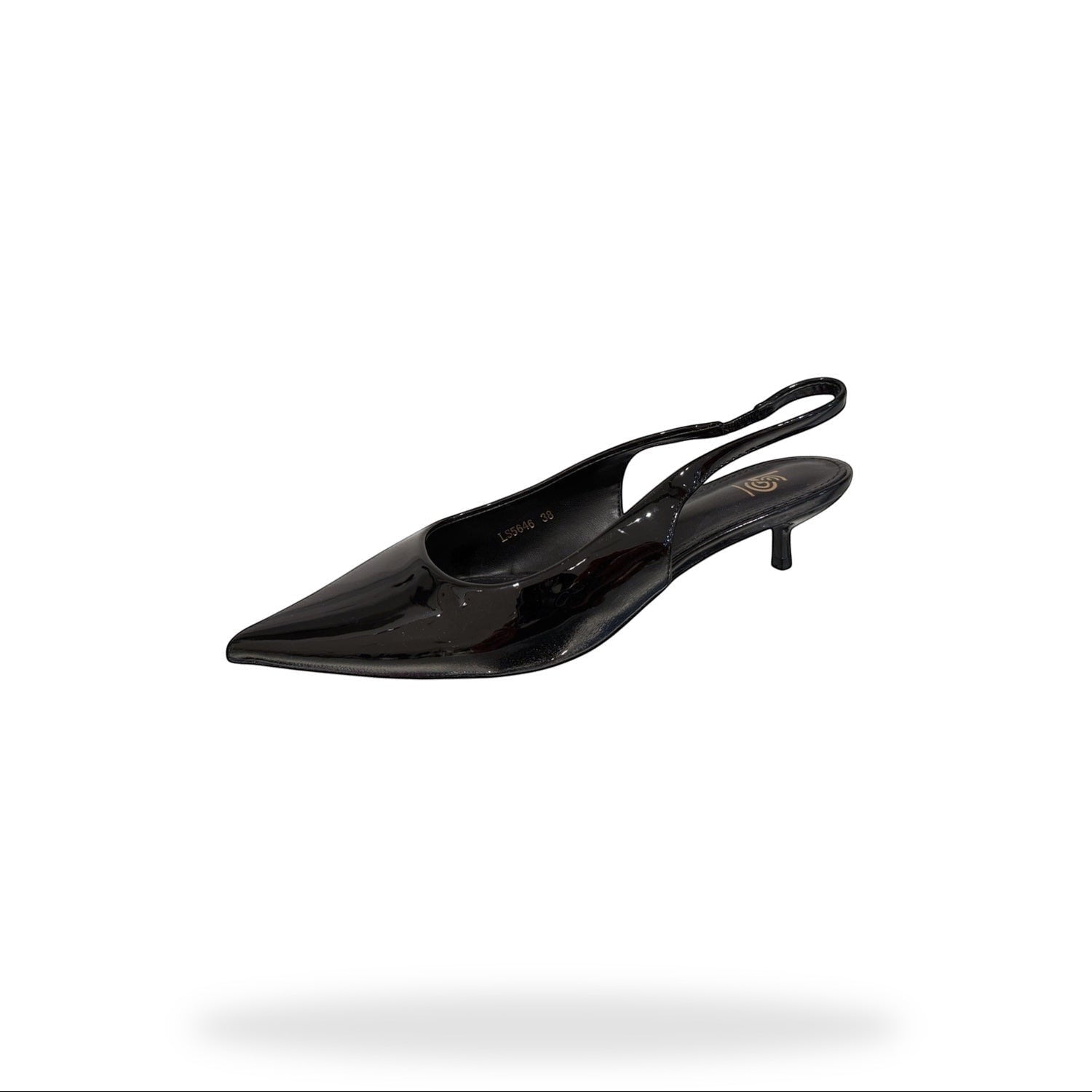 Zwarte Lak Kitten Heel Slingback – Hoge Hak | Elegante Damesschoenen