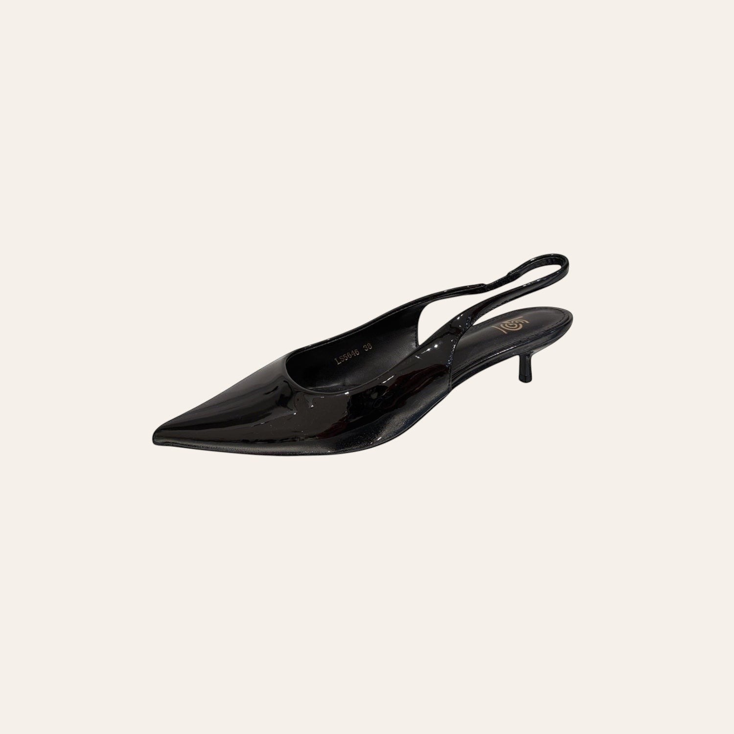 Zwarte Lak Kitten Heel Slingback – Hoge Hak | Elegante Damesschoenen