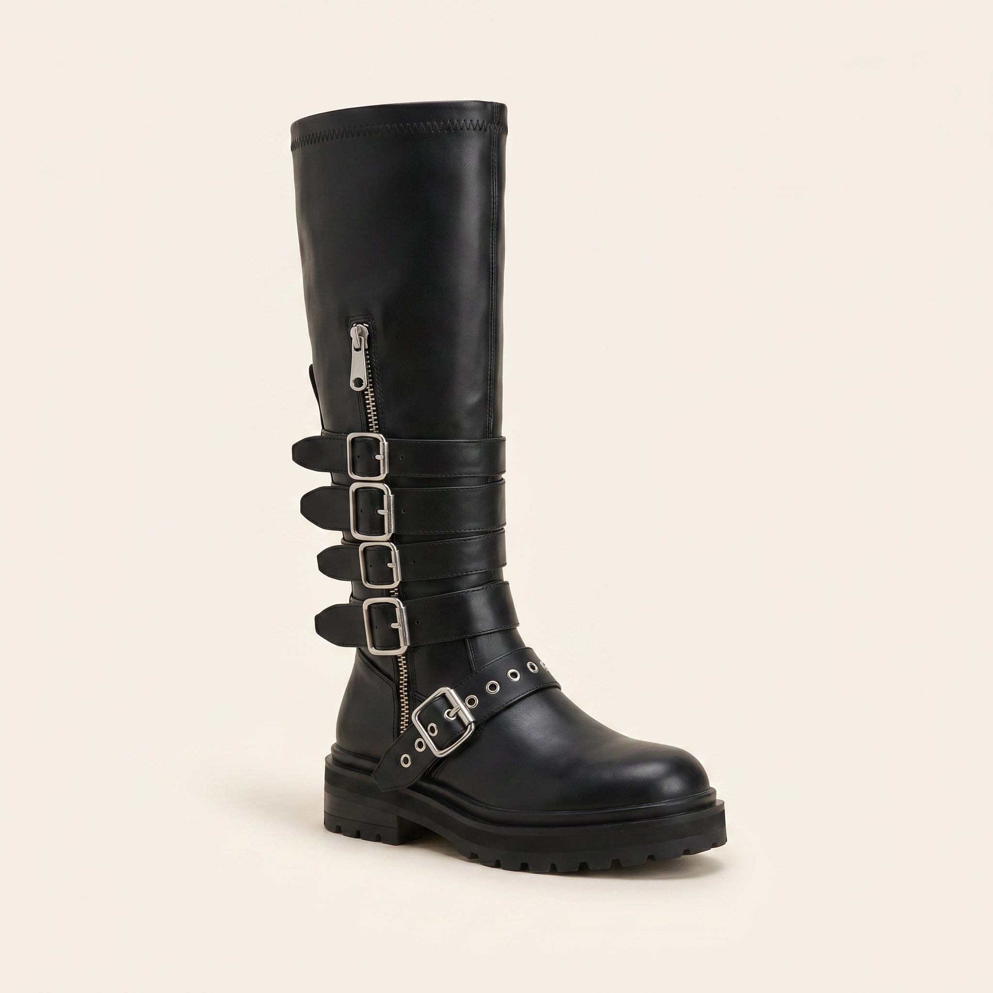 Sophie Boot – Kniehoog Multi-Buckle