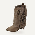 Franje Laarzen Khaki – Boho Cowboy Stijl – SO&RO