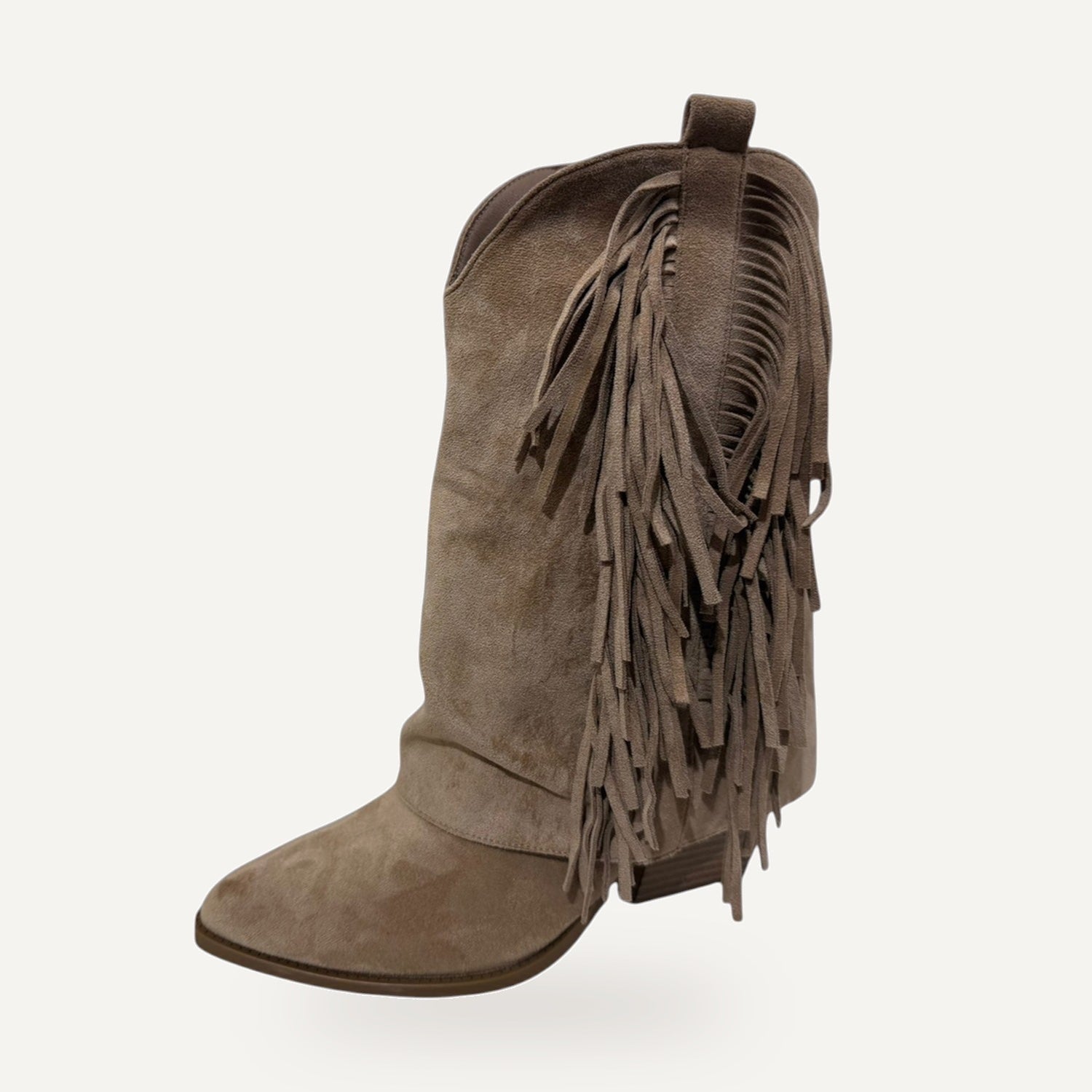 Franje Laarzen Khaki – Boho Cowboy Stijl – SO&RO