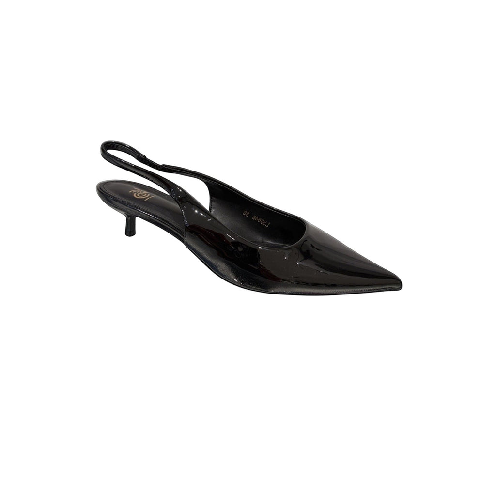 Zwarte Lak Kitten Heel Slingback – Hoge Hak | Elegante Damesschoenen